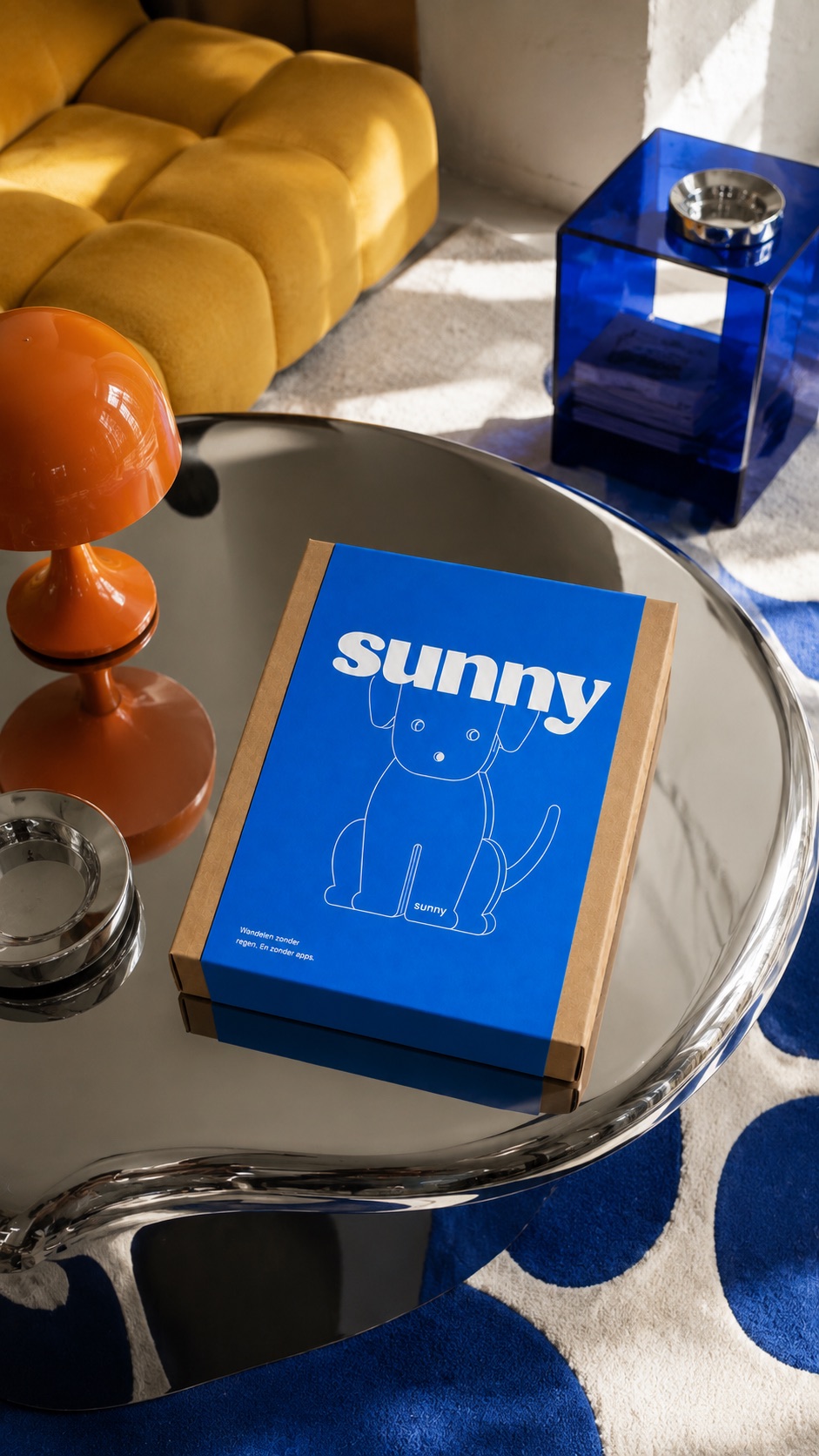 Sunny verpakking op tafel bij de stappen