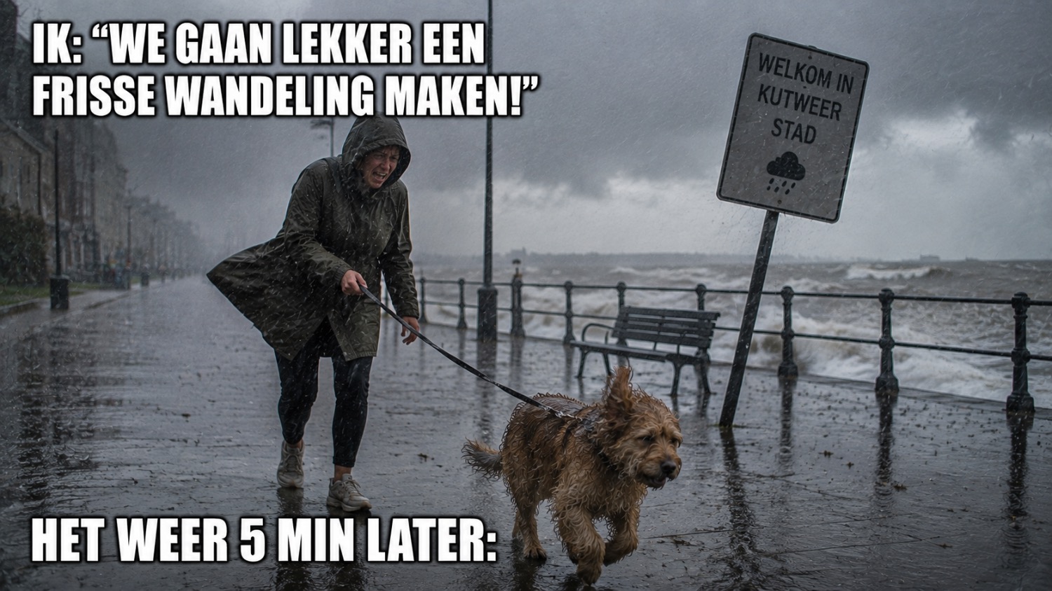 Meme: frisse wandeling in kutweer